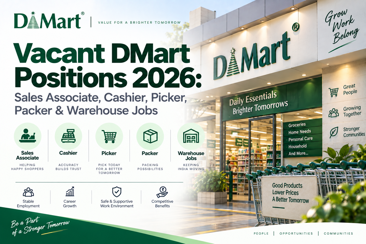 Vacant DMart Positions 2026: Sales Associate, Cashier, Picker, Packer & Warehouse Jobs