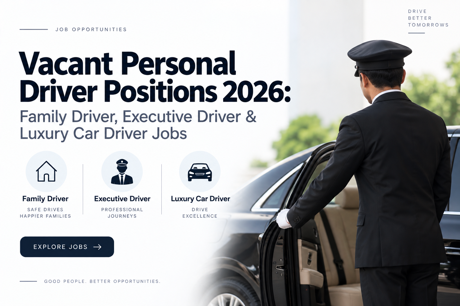 Vacant Personal Driver Positions 2026: Family Driver, Executive Driver & Luxury Car Driver Jobs